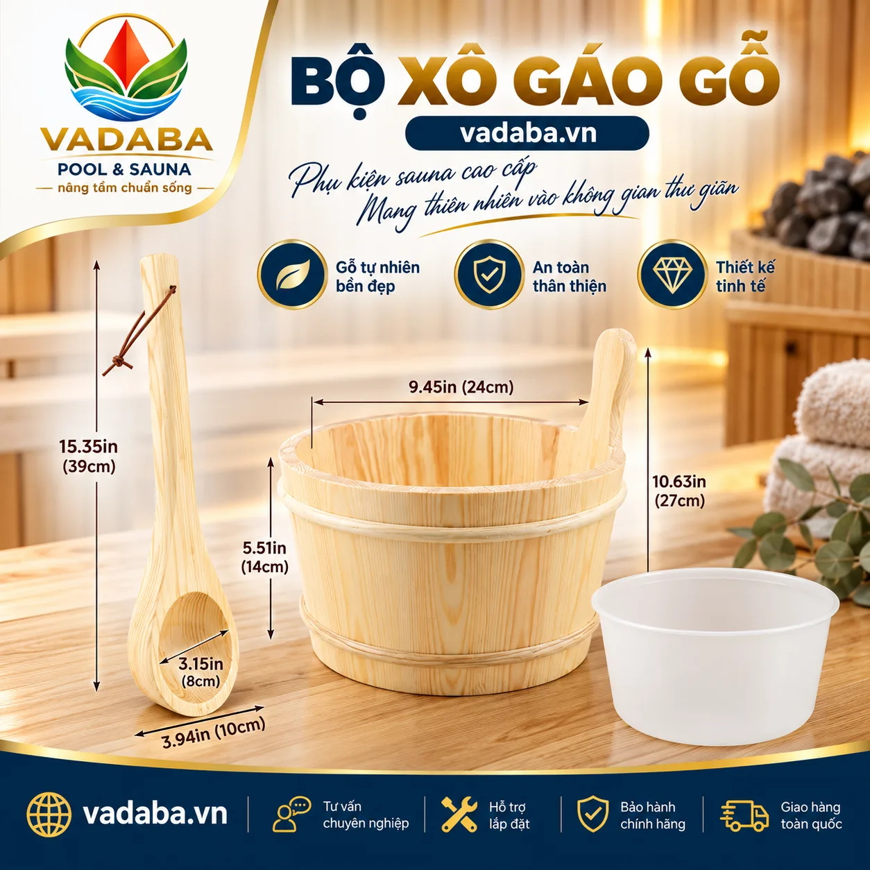 BỘ XÔ GÁO GỖ PHÒNG XÔNG HƠI