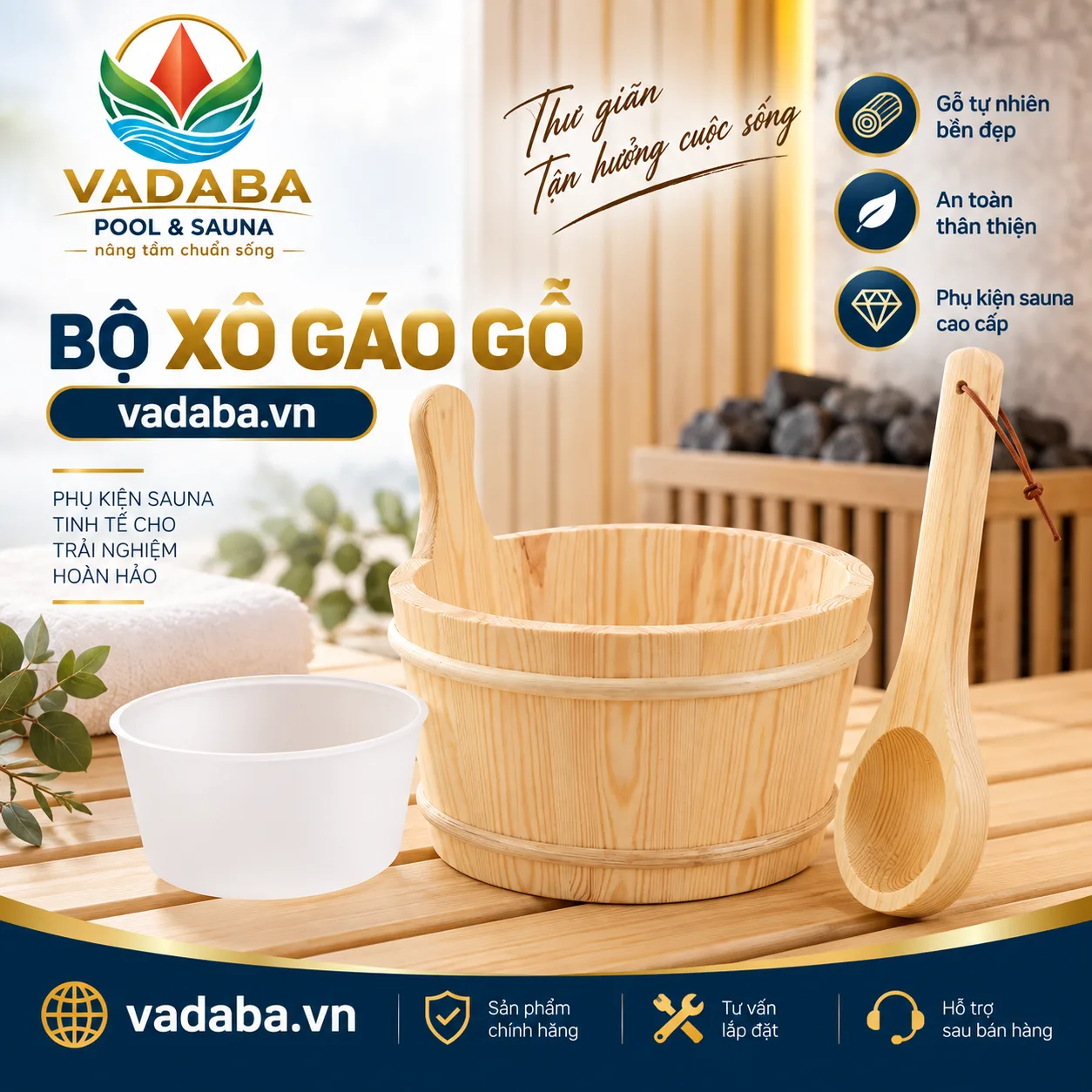 BỘ XÔ GÁO GỖ PHÒNG XÔNG HƠI