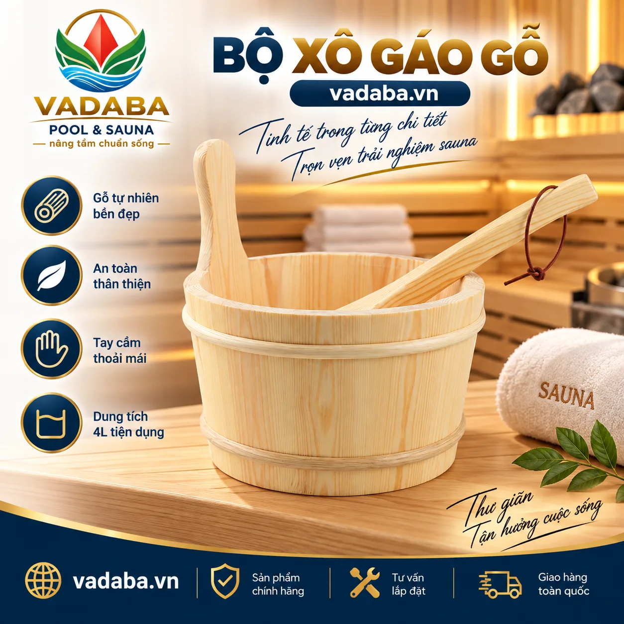 BỘ XÔ GÁO GỖ PHÒNG XÔNG HƠI