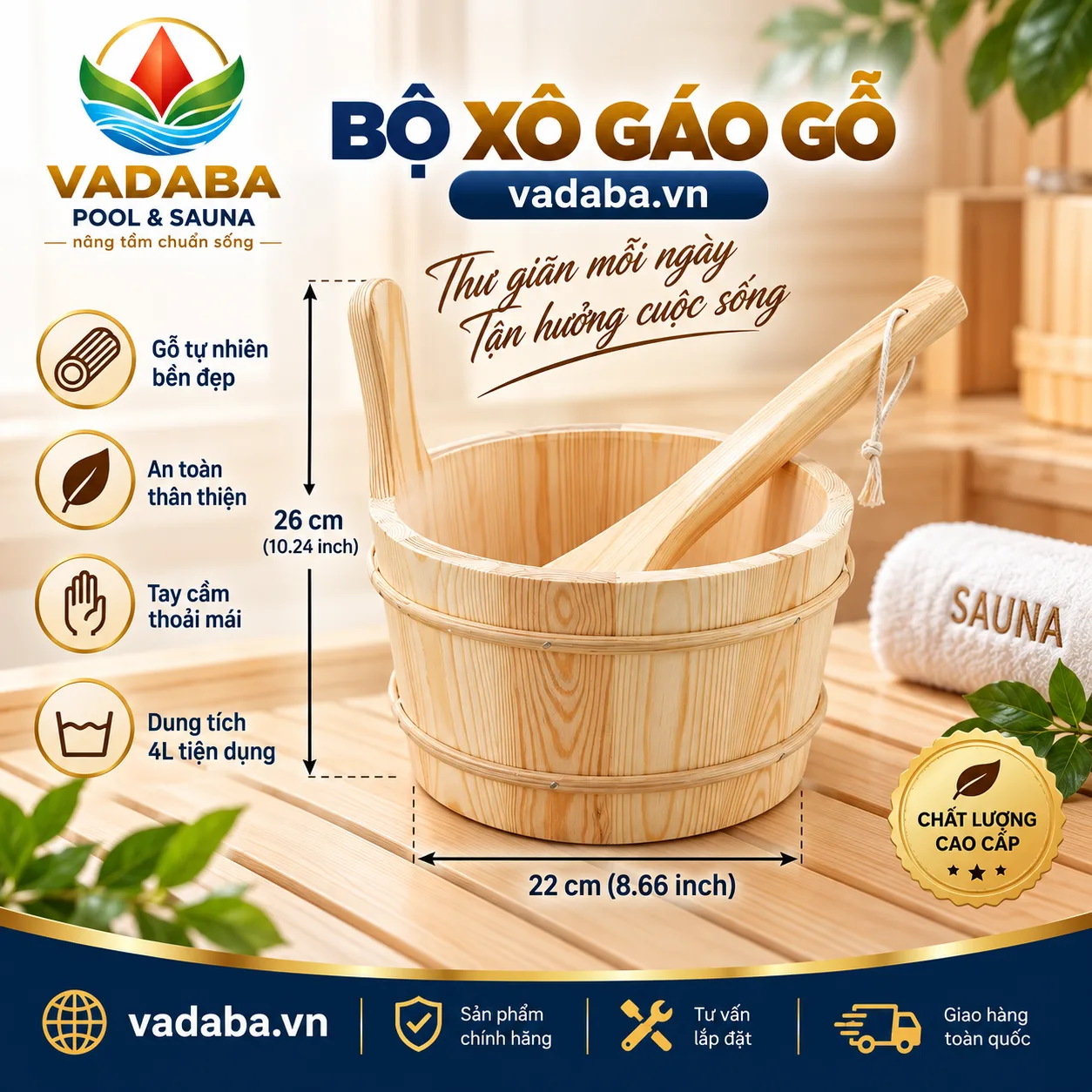 BỘ XÔ GÁO GỖ PHÒNG XÔNG HƠI