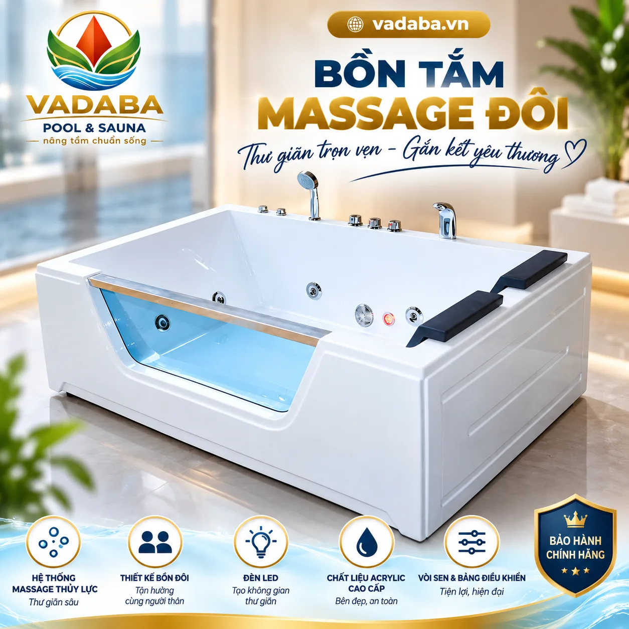 BỒN TẮM MASSAGE ĐÔI