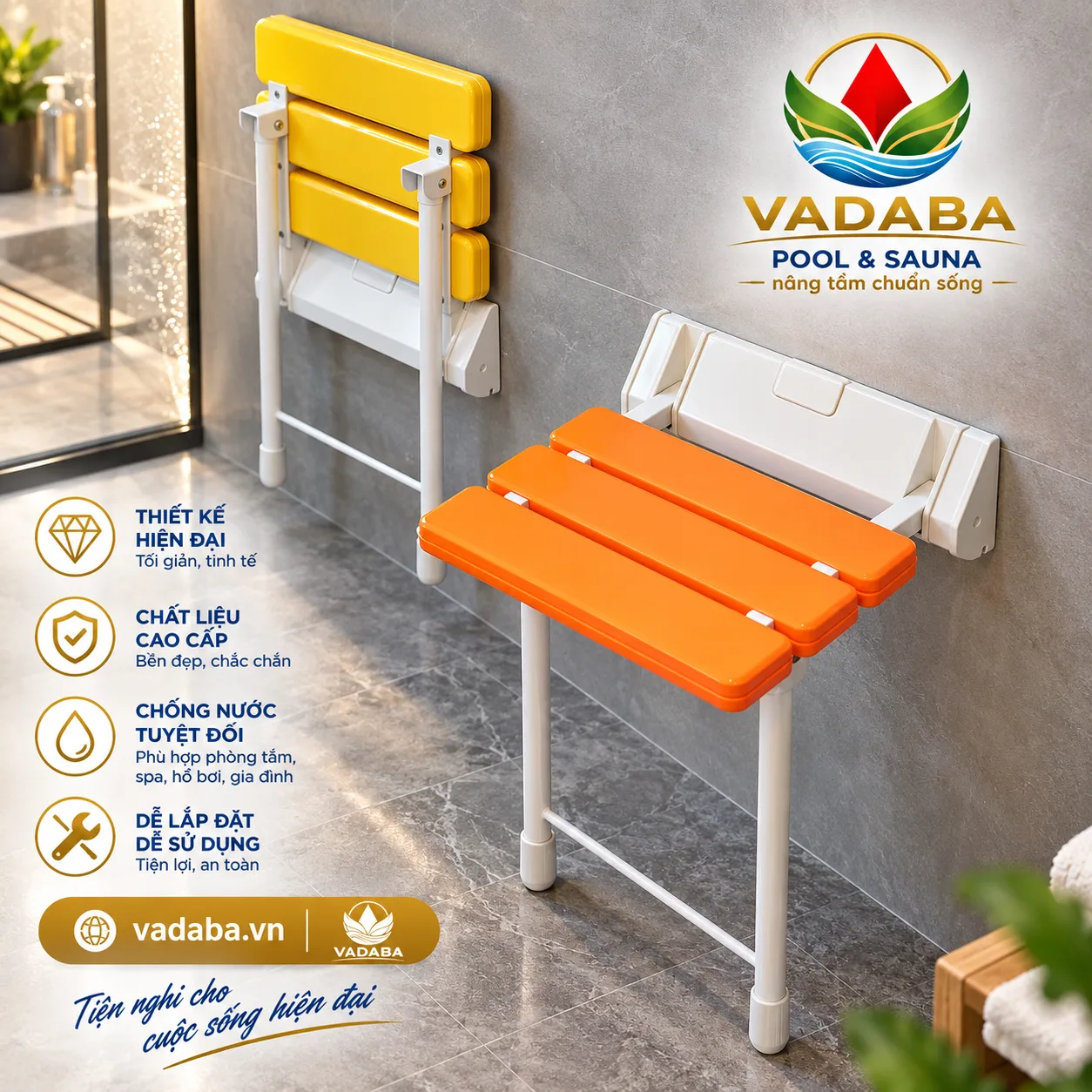 Ghế xông hơi ướt Composite có chân A-7