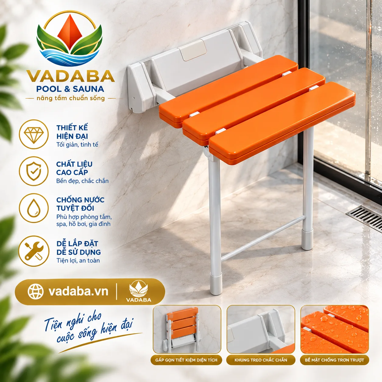 Ghế xông hơi ướt Composite có chân A-7