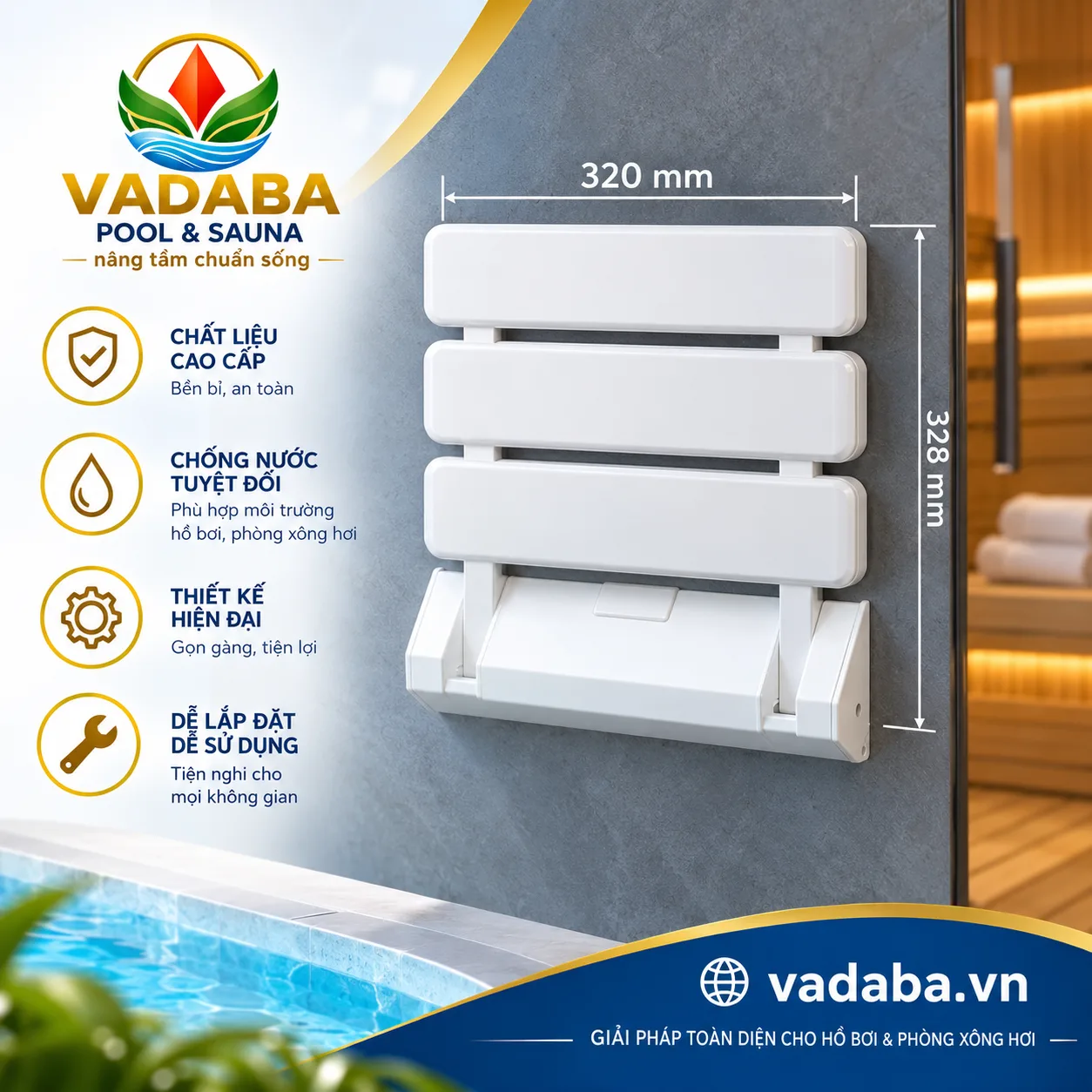 GHẾ XÔNG HƠI ƯỚT KHÔNG CHÂN A-1