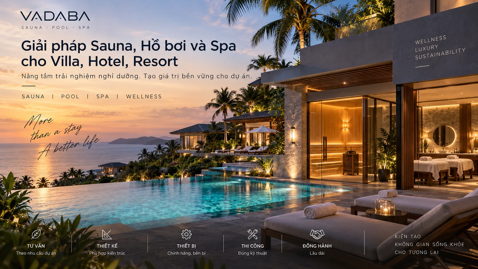 Giải pháp Sauna, Hồ bơi và Spa cho Villa, Hotel, Resort