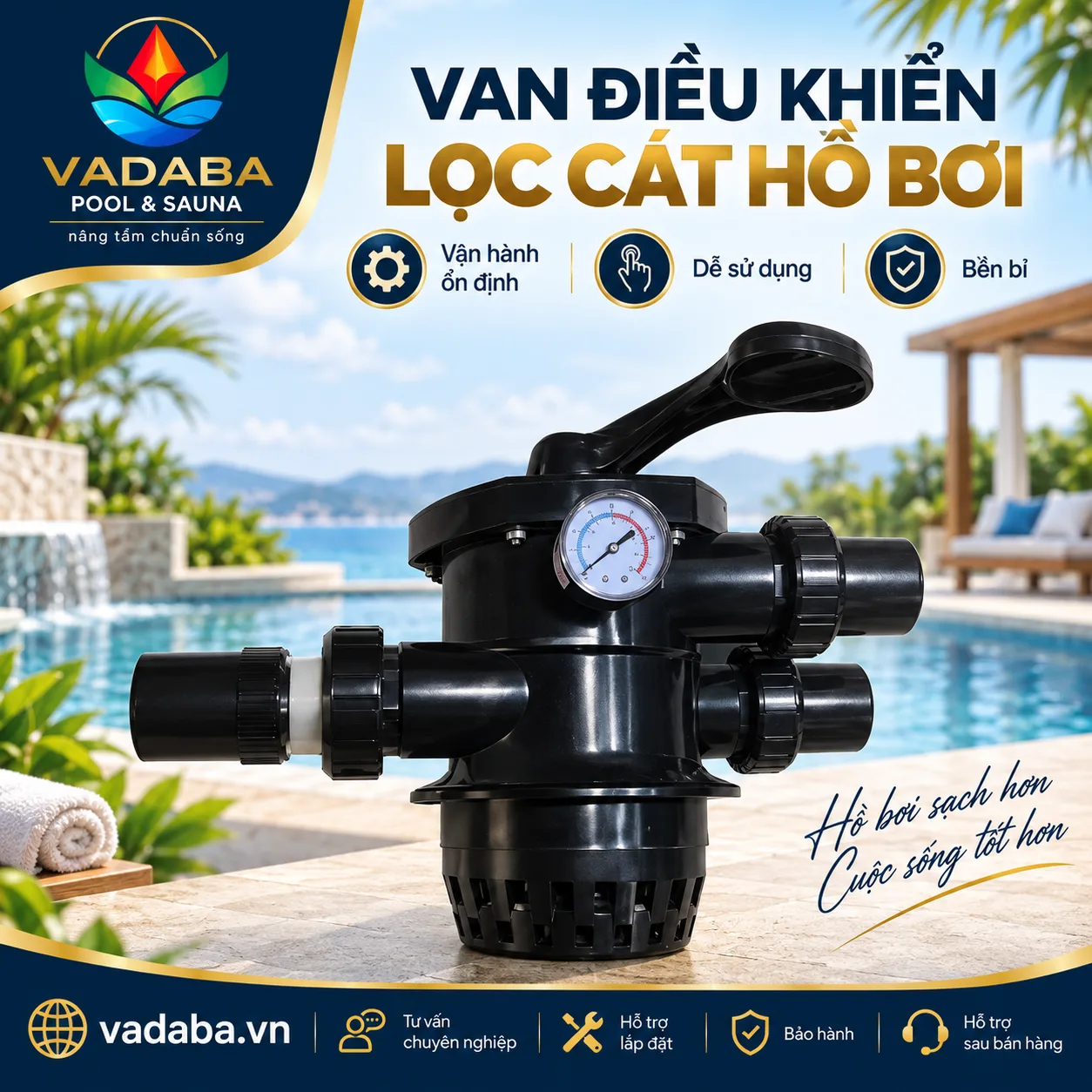 BÌNH LỌC CÁT HỒ BƠI EMAUX V800