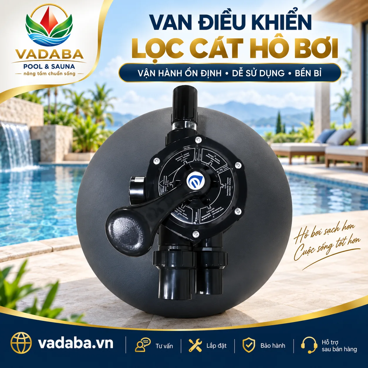 BÌNH LỌC CÁT HỒ BƠI EMAUX V800
